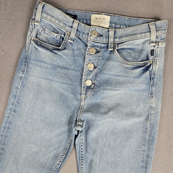 McGuire Jeans Womens 28 Light Wash Valetta Straight Button‎ Fly Made in USA - Picture 2 of 16